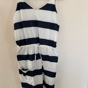Striped Sleeveless Dress with Pockets
